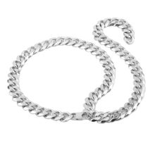 Fashion 13 mm-19 mm chaîne d&#39;appel hip hop rock bijoux en acier inoxydable collier en argent collier